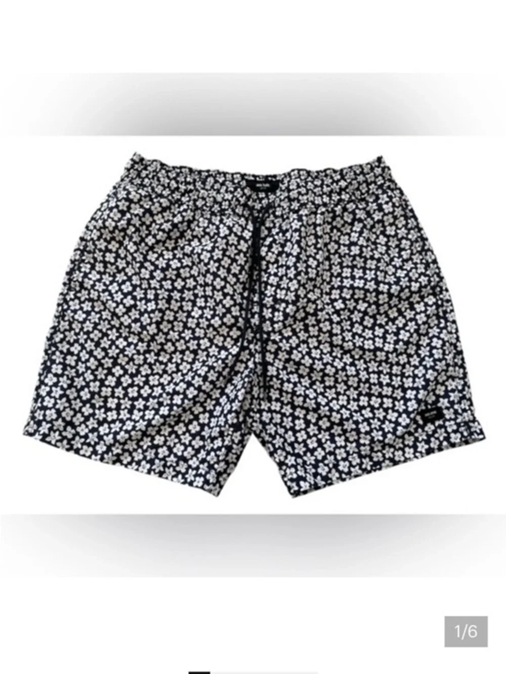 Jack Spade navy and White Floral Swim Trunks